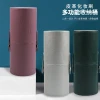 Dust-proof makeup brush bucket pu storage box with lid, pen holder, stationery and leather goods storage box, makeup brush storage cylinder wholesale details Picture
